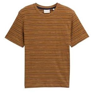 TOM TAILOR T-shirt voor heren, 38631 - Deep Cognac Yarn Dye Stripe, XXL