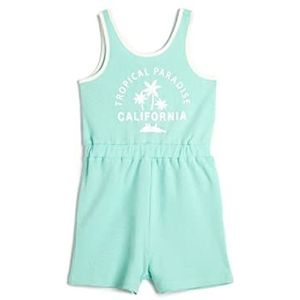 Koton Girls's Overalls Mini Size Dikke Strappy Elastische Tailleband Gedrukt Detail Katoenen Jurk, turquoise (681), 7-8 jaar