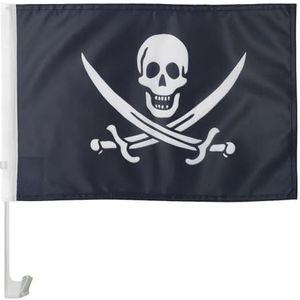 Autovlag Piraat Jack Rackham 45x30cm - Autovlag piraten - kaper 30 x 45 cm - AZ VLAG