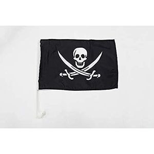 Autovlag Piraat Jack Rackham 45x30cm - Autovlag piraten - kaper 30 x 45 cm - AZ VLAG