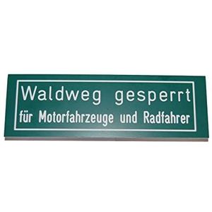 Jehn Informatiebord Waldweg vergrendeld voor motorvoertuigen en fietsers, groen/wit, 15 cm