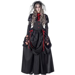 Boland - Kostuum zwarte weduwe voor volwassenen, carnavalskostuum hekses, kostuumset voor Halloween, carnaval en themafeest