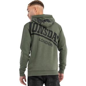 Lonsdale Maywick capuchontrui voor heren, olijf/zwart, XL