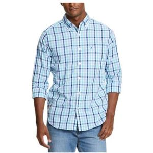 Nautica Men's Wrinkle Resistant Long Sleeve Button Front Shirt, Bali Bliss, Large