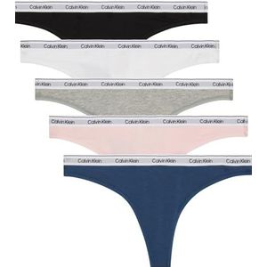 Calvin Klein - Low-Rise Thong - 5-Pack - Zwart - Katoenmix