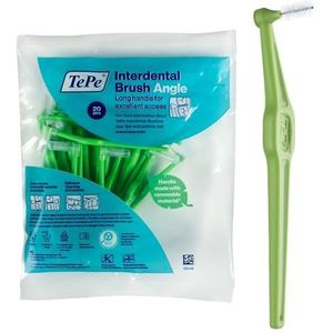 TePe Angle Interdentale rager, Groen, 0.8mm/ISO 5, 20st, plakverwijderaar, gemakkelijke en efficiënte reiniging tussen tanden en kiezen, floss voor smalle tussenruimten