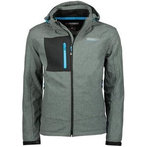 Geographical Norway Torefact Softshelljas met capuchon voor heren, waterdicht, outdoorjas, winddicht, tactisch, duurzaam, wandelen, skiën, herfst, winter, lente (lichtgrijs, XL), Lichtgrijs, XL