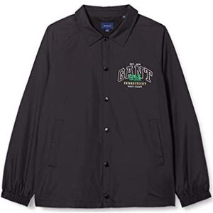 GANT Unisex USA Coach Jacket jas, zwart, standaard, zwart