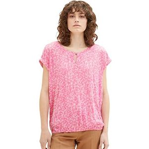 TOM TAILOR Dames 1036771 T-shirt, 31745-Pink Geo Design, L, 31745 - Pink Geo Design, L