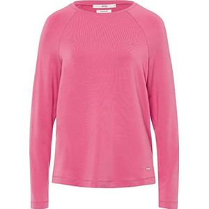 BRAX Dames Style Carina eenvoudig shirt met lange mouwen in thermische kwaliteit sweatshirt, roze (Iced Rose 87), 34