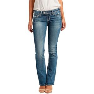 Silver Jeans Co. Dames Tuesday Low Rise Slim Bootcut Jeans, Indigo, 28W / 31L