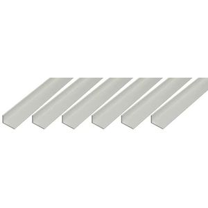 Alberts 498245 hoekprofiel, aluminium, zilverkleurig geanodiseerd, 1000 x 20 x 10 mm, set van 6