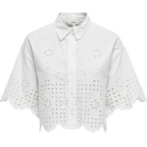 ONLY Dames Onlmina Life Ss Boxy Shirt WVN, wit (bright white), XL