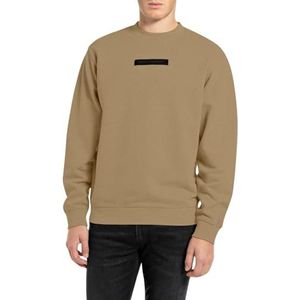 Replay Heren sweatshirt regular fit met ronde hals, 606 Light Mud, L