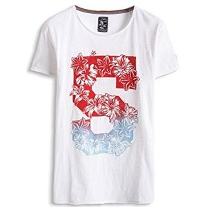 ESPRIT Heren T-shirt met print op de voorkant, wit (wit C 131), M