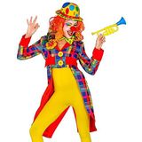 Widmann 48404 clownskostuum, voor dames, circus, carnaval, themafeest, meerkleurig, XL