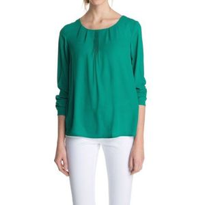 ESPRIT Dames regular fit blouse met Carmen hals, groen (Bayou Green), 40