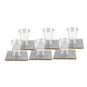 Karaca Black Noir – Glazen Turkse Theeglazen – 12-Delig – 6 Persoons
