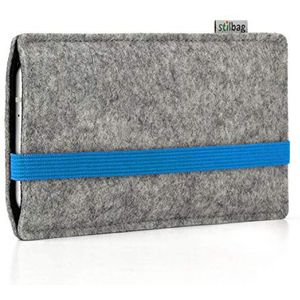 Stilbag Vilten tas 'LEON' voor Microsoft Lumia 950 XL - Kleur: blauw-lichtgrijs