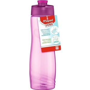 Maped Picnik Origins Drinkfles, 750 ml, compacte handgreep, eenvoudige en praktische opening, BPA-vrij, gemakkelijk te reinigen, roze