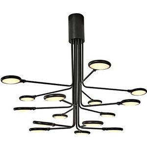 Homemania hanglamp Cornet plafondlamp, plafondlamp, zwart van metaal, 75 x 75 x 60 cm, 16 leds x max 45 W, 4500 lm, 3000 K, natuurlijk wit licht