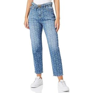 Pinko Flexi Maddie Mom Denim Comfort Jeans voor dames, ZG4_wit/donkerblauw, 28 NL