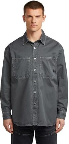 Relaxed 2-delig shirt ls, meerkleurig (India Ink/Folkstone Gray Double Dye Gd D27087-d947-h505), XS