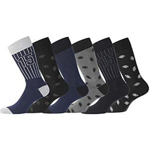Serge Blanco Hoge herensokken, katoen, herensokken, jeukbestendig, duurzaam (6 stuks), AS2/AB, 39-42 EU