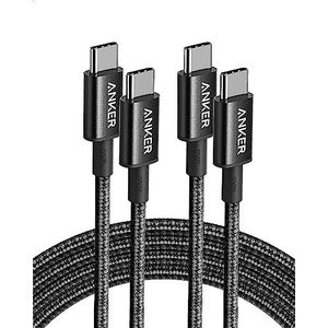 Anker 313 USB C to USB C Cable (6ft 100W, 2Pack), USB 2.0 Type C Charging Cable Fast Charge for MacBook Pro 2020, iPad Pro 2020, iPad Air 4, Samsung Galaxy S21, Pixel, Switch, LG, and More (Black)