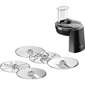 Bosch rasp en snij opzetstuk, MUZ9VL1, accessoire voor Bosch OptiMUM keukenmachines, 5 verschillende snijschijven, VeggieLove Lifestyle-set