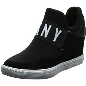 DKNY Dames Hoge Top Slip op Wedge Sneaker, Zwarte kosmos, 39.5 EU