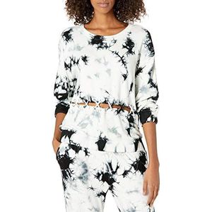KENDALL + KYLIE Dames Front Lace Up Sweatshirt - Amazon Exclusive, Zout & Peper Tie Dye, L