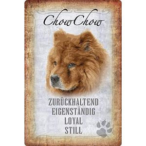 Schatzmix metalen bord honden steekbrief een chow chow metalen bord wanddecoratie 20x30 tin sign