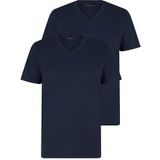 TOM TAILOR - Basic T-shirt - Donkerblauw - Dubbelverpakking - V-hals