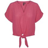VERO MODA - Vmgabbi Ss Tie WVN - Top - Raspberry Sorbet