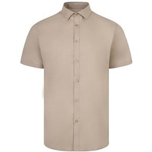 Velilla 405016S; overhemd met korte mouwen voor heren, elastisch, zwart, maat XXL, Licht Beige, 3XL