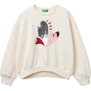 United Colors of Benetton Sweatshirt met capuchon voor meisjes en meisjes, Wit, 160