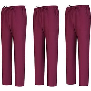 MISEMIYA - 3-6802 sanitaire broek unisex - gezondheidssignaal medicijnbroek, Granaatrood 68, XL