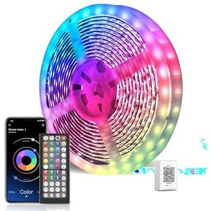 Led-strip 20 m, ultralange heldere led-strip, Led 5050 RGB, besturing via afstandsbedieningsapp, synchroniseren met muziekritme, Led-strip voor Slaapkamer, Bruiloft, Feest, Kerstmis, Keuken.