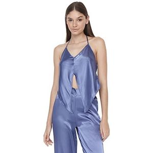 Trendyol Vrouwen Vrouw Plain Geweven Pyjama Set (Pack van 2), Donkerblauw, 64
