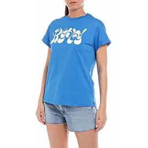 Replay Dames W3588G T-shirt, 972 blauw, XXS, 972 Blauw, XXS