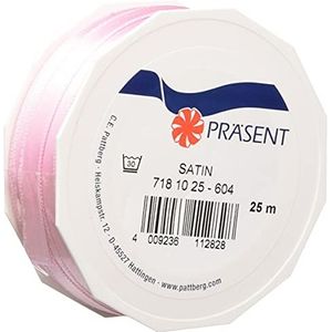 Pressent cadeaulint, polyester, lichtroze, 25 m spoel 10 mm