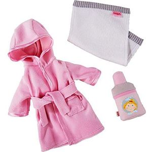 HABA 305238 - kledingset badplezier, poppenaccessoires voor alle 30 cm grote HABA-poppen, set van badjas, handdoek en shampoo, vanaf 18 maanden
