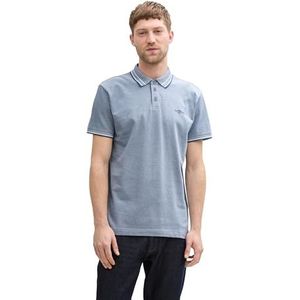 TOM TAILOR Poloshirt voor heren, 37707 - Mystical Blue Two Tone Pique, M