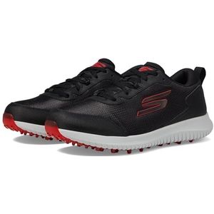 Skechers Heren Max Fairway 4 Lichtgewicht Spikeless Golfschoen Sneaker, Zwart/Rood, 9 US