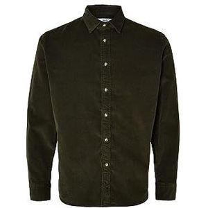 Slhregowen-Cord Shirt Ls Noos, Forest Night, L