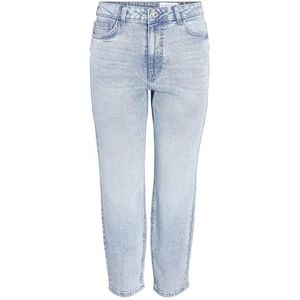 Dames Jeans Cropped High Waist Broek Denim Gebleekte Broeken NMMONI, Colour:Light Blue, Size:31W / 32L, Beenlengte:L32