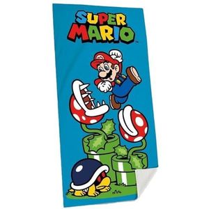 Nintendo Super Mario Katoenen Badhanddoek - 70 x 140 CM - Handdoek - Zwemmen - Strandlaken - Zomer