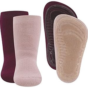 Ewers 2-pack effen stopper sokken SoftStep, sokken met antislip zool voor jongens en meisjes, antislip sokken met rubberen zool, MADE IN GERMANY, 2 paar antislip kindersokken, maat 39-42