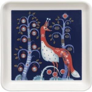 Iittala Bord vierkant Taika uit vitroporselein, kleur: blauw, afmetingen: 12x12x1,9 cm, 1070927